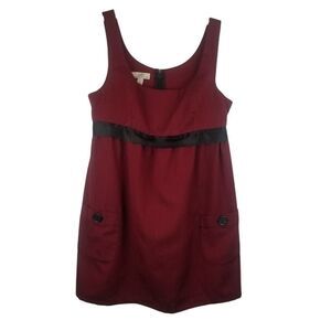 SO WEAR IT DECLARE IT Burgandy Empire Dress with back sash tie. SIZE M.